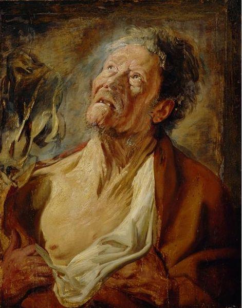 Jacob Jordaens Portrait of Abraham Grapheus as Job oil painting picture
